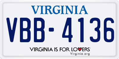 VA license plate VBB4136