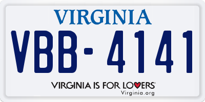 VA license plate VBB4141