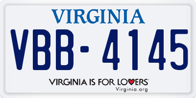 VA license plate VBB4145