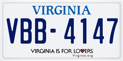 VA license plate VBB4147