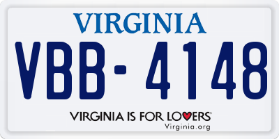 VA license plate VBB4148