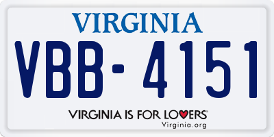 VA license plate VBB4151