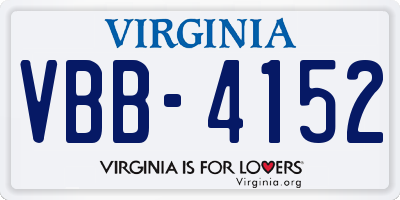 VA license plate VBB4152