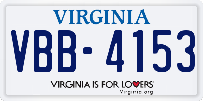VA license plate VBB4153