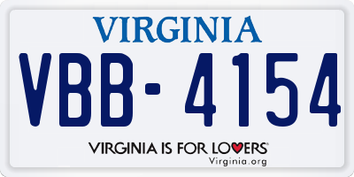 VA license plate VBB4154