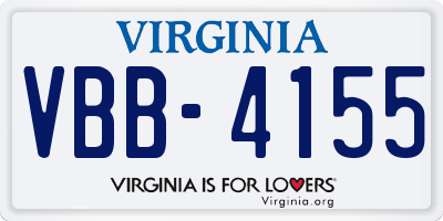 VA license plate VBB4155