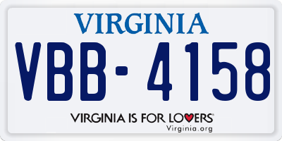 VA license plate VBB4158