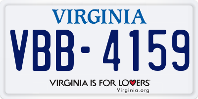 VA license plate VBB4159