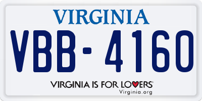 VA license plate VBB4160