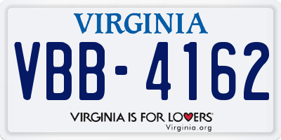 VA license plate VBB4162
