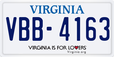 VA license plate VBB4163