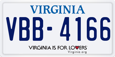 VA license plate VBB4166