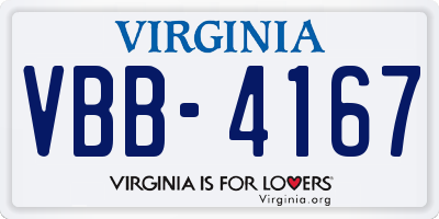 VA license plate VBB4167