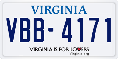 VA license plate VBB4171