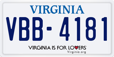 VA license plate VBB4181