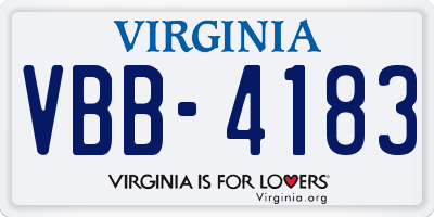 VA license plate VBB4183