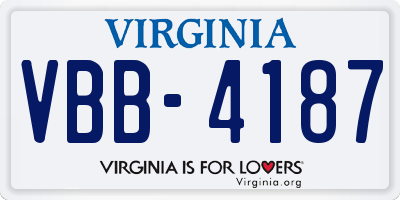 VA license plate VBB4187