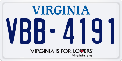 VA license plate VBB4191
