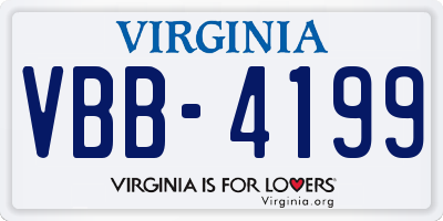 VA license plate VBB4199