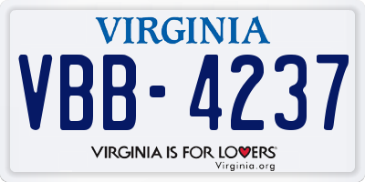 VA license plate VBB4237
