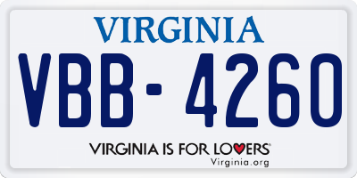 VA license plate VBB4260