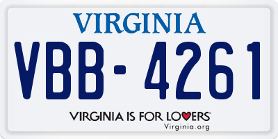 VA license plate VBB4261