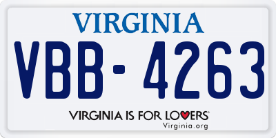 VA license plate VBB4263