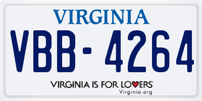 VA license plate VBB4264