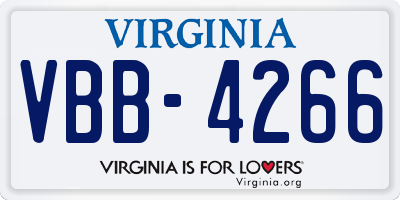 VA license plate VBB4266