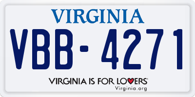 VA license plate VBB4271
