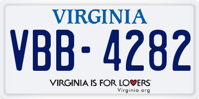 VA license plate VBB4282