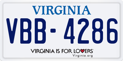 VA license plate VBB4286