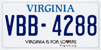 VA license plate VBB4288