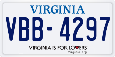 VA license plate VBB4297