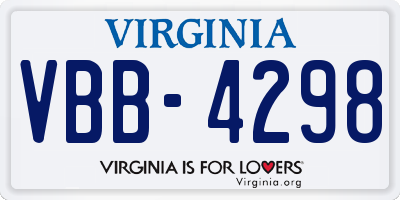 VA license plate VBB4298