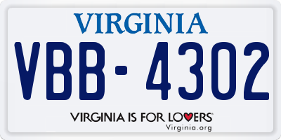 VA license plate VBB4302