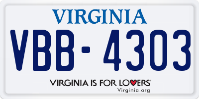 VA license plate VBB4303
