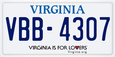 VA license plate VBB4307
