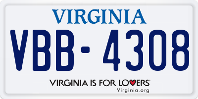 VA license plate VBB4308