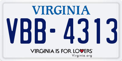VA license plate VBB4313