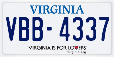 VA license plate VBB4337