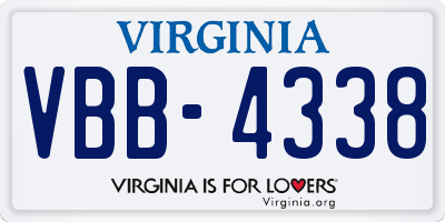 VA license plate VBB4338