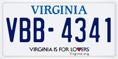 VA license plate VBB4341