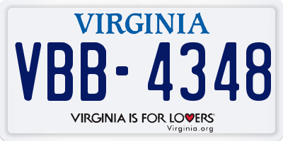 VA license plate VBB4348
