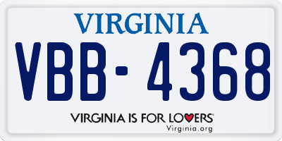 VA license plate VBB4368