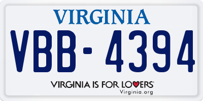 VA license plate VBB4394
