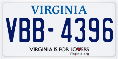 VA license plate VBB4396