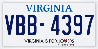 VA license plate VBB4397