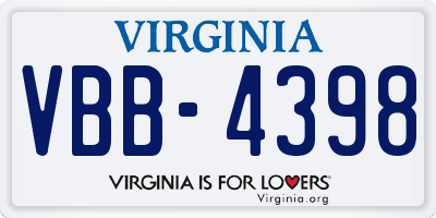 VA license plate VBB4398