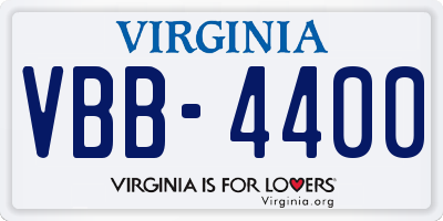 VA license plate VBB4400